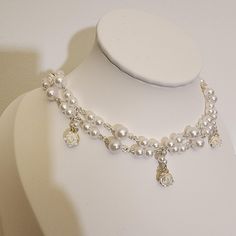 Handmade With Love Layered Pearl Necklace, Wedding Necklaces, Pearl Rose, Rose Necklace, Fancy Jewellery, Wedding Jewellery Necklace, Handmade With Love, Wedding Necklace, Wedding Jewelry