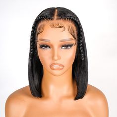 Alipearl High Quality 10 Inches Short Straight 13*4 Lace Frontal Wig For Women Braided Bob Wig With Baby Hair Human Hair Braiding Wigs Very Natural 12 Inch Bob Wig Side Part, Braiding Wigs, Braided Bob, Frontal Wig Hairstyles, Bob Braids, Short Braids, Hair Braiding, Human Braiding Hair, Short Bob Wigs