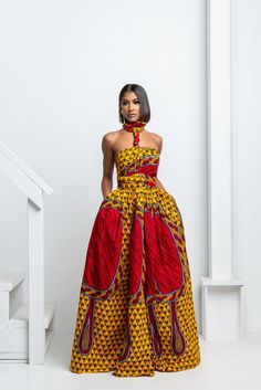 African printed Infinity Dress Can be worn more than 10 different ways  2 side pockets Back zipper  100% cotton  Skirt measures appropriately 43 Infinity Clothing, Wardrobe Colors, Goddess Fashion, Shweshwe Dresses, African Print Clothing, African Inspired Clothing, Ankara Dresses, Wax Fabric, Ankara Fashion