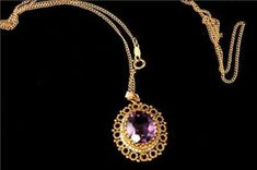 "This is a very beautiful, old and unique VICTORIAN STYLE NATURAL LAVENDER AMETHYST SEED PEARL 14K GOLD  pendant necklace(6.2g). The pendant has a marvelous natural incredible sparkle amethyst (11.5 mm x 9 mm) with seed pearls and 14K gold frame and 14K gold chain. The amethyst has a lovely lavender lilac color. The bottom has 14K. It measures 1 1/4\" x 3/4\" and 18 1/2\". The necklace has a very extravagant and elegant feel to it and is very good condition. I have earrings, ring and bracelet. 0 Fashion Show Inspiration, Silver Cuff Bangle, Ring And Bracelet, Lavender Amethyst, Lovely Lavender, Sterling Pendant, Cuff Bangle Bracelet, 14k Gold Necklace, Earrings Ring