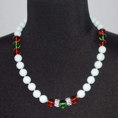 Cheap Festive Beaded Necklace With Round Beads, Cheap Festive Necklaces With Dangling Beads, Christmas Necklace Folksy, Beaded Necklaces Winter, Cheap Beaded Necklaces For Christmas, Cheap Festive Beaded Necklaces, Cheap Festive Beaded Chain Necklace, Cheap Handmade Festive Necklaces, Affordable Beaded Necklaces For Christmas