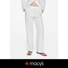 in stock Chic Tailored Wide Leg Pants For Spring, Tailored Wide-leg Pants For Spring, Tailored Wide-leg Summer Dress Pants, Tailored Wide Leg Summer Dress Pants, Tailored Wide-leg Dress Pants For Spring, Tailored High-waisted Dress Pants For Spring, Classic Relaxed Fit Bottoms For Day Out, Tailored Wide Leg Pants For Summer Workwear, Summer Wide Leg Dress Pants