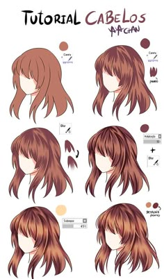 Anime Hair Color, Pelo Anime, Drawing Hair Tutorial, Hair Sketch, How To Draw Anime, Drawing Hair, How To Draw Anime Hair, Hair Drawing, Draw Anime