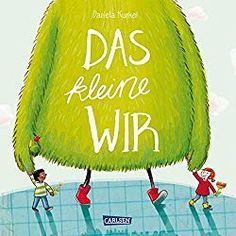 children climbing up the side of a tall green tree with words in german on it