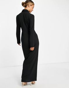 ASOS DESIGN button detail maxi shirt dress in black | ASOS Elegant Long Maxi Dress With Button Closure, Sleek Maxi Dress For Work, Formal Long Sleeve Maxi Dress With Buttons, Elegant Long Sleeve Maxi Dress With Button Closure, Sleek Long Sleeve Maxi Dress, Elegant Maxi Dress With Button Closure For Work, Sleek Maxi Dress For Workwear, Black Fitted Maxi Dress For Office, Fitted Black Maxi Dress For Office