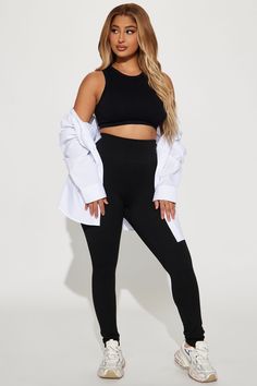 Available In Black, Charcoal, And Heather Grey. Seamless Legging Ribbed High Rise Wide Waistband Fleece Lined Stretch 94% Polyester 6% Spandex Imported | Francine Seamless Ribbed Legging in Black size M/L by Fashion Nova Seamless Leggings, Bottom Clothes, Wide Waistband, Black Charcoal, Black Leggings, Fashion Nova, Black Fashion, Heather Grey, High Rise