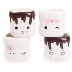 PRICES MAY VARY. SUPER CUTE LOOK: Our marshmallow mugs are super cute, each mug has a cute little face on the front, put our cute mugs on the table or the wall chest, let them greet you and make you happy once you get home, they look so cute that you will definitely love it! PERFECT GIFTS: Our cute marshmallow mugs are great gift ideas for women and kids who loves cute items, imagine how happy your kids or women would be when he or she receive these cute marshmallow mugs from you. CUTE HOME DECO Marshmallow Cups, Marshmallow Face, Marshmallow Mugs, Cute Marshmallows, Hot Cocoa Recipe, Mugs Ideas, Cocoa Recipes, Unicorn Cupcakes, Marshmallow Pops