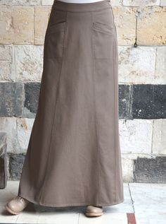 Cotton Twill Shumaysah Maxi Skirt - Maxi Skirts - Women Modern Skirt, Modest Top, Garment Construction, Modest Tops, My Clothing Style, Clothing Sites, Womens Maxi Skirts, Skirts Women, Skirt Maxi