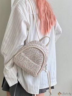 Bird in Bag - Fresh Floral Backpack Arrives for Women Casual Large Capacity Backpack For Spring, Casual Spring Rectangular Backpack, Spring Casual Student Backpack, Casual Student Backpack For Spring, Trendy Shoulder Bag Backpack For Spring, Casual Beige Backpack For Spring, Spring Pink Bags For Students, Pink Backpack For Students In Spring, Pink Bags For Spring