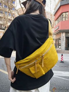 Bird in Bag - Ventile Cotton Body Chest Bag Bird In Bag, Black Bag, Chest Bag, Sling Bag, Yellow, Pattern, Black, Color