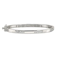 Put the perfect finishing touch on any ensemble with this Sophie Miller Sterling Silver Cubic Zirconia Bangle Bracelet. Click on this JEWELRY & WATCHES GUIDE to learn about fit, styles, materials and more! Put the perfect finishing touch on any ensemble with this Sophie Miller Sterling Silver Cubic Zirconia Bangle Bracelet. Click on this JEWELRY & WATCHES GUIDE to learn about fit, styles, materials and more! FEATURES Metal: sterling silver Finish: polished Packaging: boxedSTONE DETAILS Stone type: cubic zirconia Size: 3 mm Shape: oval Setting: prong Size: 8". Gender: female. Age Group: adult. Elegant Diamond White Channel Set Bracelets, Elegant Diamond White Channel Set Bracelet, Classic Channel Set Diamond Bracelet For Wedding, Elegant Channel Set Tennis Bracelet For Anniversary, Formal Diamond White Channel Set Bracelet, Classic Bangle With Diamond Accents In Cubic Zirconia, Fine Jewelry Tennis Bracelet With Channel Set For Wedding, Classic Bangle With Diamond Accents And Cubic Zirconia, White Gold Tennis Bracelet Channel Set For Wedding