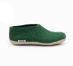 "The green felt shoes is the allrounder from Woollyfelt - a slipper suitable with comfort for everyone! Our handmade shoes has a fit following the contours of the foot, making sure that this cozy shoes stay snuggly on your feet when you are about the house. The natural properties of the wool is to regulate temperature and absorb moisture, making for warm and dry feet. The shoes is suitable for wear all year round. Felt shoes from Woollyfelt are made from 100% pure wool and have a sole made from suede leather. Environment Friendly Packages We believe implementing eco packaging in our brand's operations is no longer an option - it's a necessity. So, We have started not to use boxes for packaging. We pack our woolen shoes in handmade bags which is safe and sustainable for both individuals and Green Outdoor Slippers With Round Toe, Green Round Toe Outdoor Slippers, Green Comfortable Slippers With Textured Footbed, Green Slip-ons With Leather Sole And Round Toe, Green Cushioned Slippers With Round Toe, Green Slip-on Outdoor Slippers, Green Round Toe Slippers With Cushioned Footbed, Green Outdoor Slip-on Slippers, Green Cushioned Round Toe Slippers