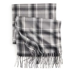 Add a touch of warmth and style with this brushed plaid scarf, perfect for enhancing any cold-weather outfit. Soft and comfortable, it’s an essential winter accessory. Lightweight Imported Hand wash Polyester 69"L x 14"W Polyester 77-in. lengthRESPONSIBLE CU1128546GRS-2022-00074530 Global Recycled Standard certified polyester Contains recycled materials Contains at least 50% recycled metal 100% Size: One Size. Color: Grey Plaid. Gender: male. Age Group: adult. Cold Weather Outfit, Grey Plaid, Recycled Metal, Modern Family, Winter Accessories, Plaid Scarf, Clothes And Accessories, Recycled Materials, Scarf Wrap