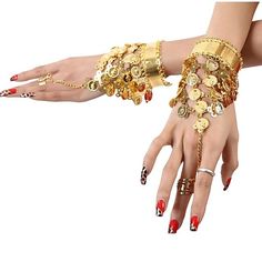 Category:Dance Accessories; Embellishment:Tassel,Coin; Season:Spring, Fall, Winter, Summer; Fabric:Metal,Sequined; Gender:Women's; Subjects:Halloween Decorations,Christmas Decorations; What's in the box:1 Bracelet; Tips:One piece per order; Quantity:1; Style:Jewelry; Occasion:Training,Performance; Length:173.5; Listing Date:12/30/2014; Size chart date source:Provided by Supplier.; Base Categories:Dance Dresses, Skirts  Costumes,Activewear,Clothing,Apparel  Accessories; Special selected products: Fortune Teller Costume Diy, Halloween Fortune Teller Costume, Fortune Teller Booth, Princess Ahmanet, Fortune Teller Makeup, Costume Ideas Makeup, Halloween Fortune Teller, Body Architecture, Fortune Teller Costume