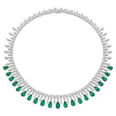 Sunflower Emeralds by Sunita Nahata Fine Design. This collection features vibrant green emeralds set on a bed of stunning White diamonds set in white gold. This is a dainty and delicate bridal necklace that still exudes a glamorous and luxurious look. Emerald Necklace in 18Karat White Gold with Diamond. Emerald: 1.10 carat, 9.90X5.70X3.60mm size, pear shape. Emerald: 1.05 carat, 9.10X5.00X4.40mm size, pear shape. Emerald: 1.03 carat, 9.10X5.00X4.00mm size, pear shape. Emerald: 0.72 carat, 9.00X4 Emerald Jewelry Set White Gold, Necklace Styling, Minimalist Accessories Jewellery, Graff Jewelry, Delicate Diamond Necklace, Color Stones Jewelry, Minimalist Accessories, Diamond Necklace Set, Expensive Jewelry