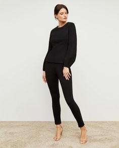 Stella Legging :: Black – M.M.LaFleur Modern Skirt, Wide Legged Jeans, Athleisure Leggings, Leggings Outfits, Skirt Suit Set, Fashion Aesthetics, Relaxed Jeans, Virtual Fashion, Team Wear