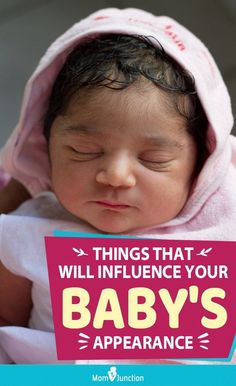 a baby is sleeping on top of a book with the title things that will influence your baby's appearance