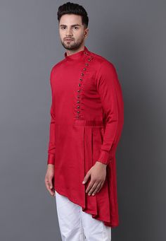 khadi jute, Imported, banarsi silk Style Ethnic Menswear Top Details Color -Fusia Pink Fabric - Banarasi Silk / Dupion Art Silk Bottom Details Color - White, And Other Accessories Are Not Sold Along With The Dress. Additional Information 2 As This Sherwani/Waistcoat/Kurta Are Made As Per Orders So It Is Strictly Not Acceptable Once Get Delivered .So Kindly Choose Body Fit Size . Also We Keep 2 Inches Extra Margin In The Dress. Make A Classy Impact, Dressed In This Banarasi Silk Indo Western. All Traditional Slub Silk Sherwani For Transitional Season, Cotton Silk Bandhgala For Ceremonial Eid, Ceremonial Cotton Silk Bandhgala For Festivals, Ceremonial Cotton Silk Straight Kurta, Bollywood Style Straight Kurta Sherwani In Slub Silk, Traditional Cotton Silk Bandhgala For Ceremonial Occasions, Bollywood Style Sherwani In Slub Silk, Eid Sherwani In Slub Silk, Ceremonial Cotton Silk Kurta With Traditional Drape