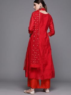 Buy impressive red chanderi cotton solid kurta with palazzos & dupatta online from Inddus.com at best price with free shipping globally. Red Art Silk Palazzo Set With Sheer Dupatta, Red Cotton Silk Anarkali Set With Sheer Dupatta, Red Salwar Kameez With Dori Work Straight Kurta, Red Salwar Kameez With Sheer Dupatta, Red Chanderi Churidar With Sheer Dupatta, Red Churidar With Sheer Dupatta In Chanderi Fabric, Red Churidar With Sheer Dupatta In Chanderi, Red Semi-stitched Palazzo Set With Straight Kurta, Red Palazzo Set With Straight Kurta