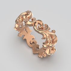 Celebrate your love with this stunning Baroque-style wedding band, expertly handcrafted in Italy by Oltremare Gioielli. Available in either 14k or 18k solid gold, this luxurious ring reflects the opulence of the Baroque era with its intricate, ornate detailing. Measuring 7.2 mm in width and 2 mm in thickness, it is a substantial yet comfortable piece that will last a lifetime. Each ring is made to order, ensuring that your band is as unique as your love story. Choose between the warm glow of 14k Yellow Gold Bands With Intricate Design, Yellow Gold Bands With Intricate Design In 14k, 14k Yellow Gold Bands With Intricate Design, Intricate Design 14k Yellow Gold Bands, Luxury 14k Rose Gold Formal Jewelry, Luxury 14k Rose Gold Jewelry For Formal Occasions, Luxury 14k Gold Rings With Elegant Design, Luxury Rose Gold Rings Stamped 14k, Elegant White Gold Rings With Decorative Band