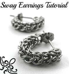 Swag Full Persian Chainmaille Earring Tutorial pdf – Creating Unkamen Chainmail Earrings, Chainmaille Tutorial, Diy Wire Earrings, Chainmail Jewelry, Earring Kit, Pendant Tutorial, Chainmaille Bracelet, Types Of Earrings, Chain Maille Jewelry