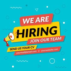 we are hiring join our team and send us your cv to help you find the best jobs