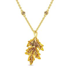 Autumn Oak Leaf Fall Enamel 18" Necklace by Ritzy Couture DeLuxe - 18k Gold Plated Brass Changing Leaves, Open Fire, Girls Handmade, Oak Leaf, Fall Jewelry, Enamels, From Santa, Hook Earrings, Necklace Jewelry