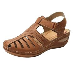 Soft Leather Closed Toe Vintage Anti-Slip Sandals for Women High-quality Feature: Rubber sole Material: Leather sandals, soft insole and non-slip rubber outsole women dressy sandals, comfortable to wear Style: Summer casual sandals, beach leather bohemian platform Shoes sandals for women, pair with dress, shorts any kinds of clothes Occasion: Summer beach sandals great for working, beach, shopping, vacation, driving, dating, and so on Comfortable leather sandals for women Closure Type : Hook & L Cheap Casual Sandals With Woven Sole, Cheap Casual Sandals With Soft Sole, Cheap Comfortable Sandals With Round Toe, Cheap Casual Sandals By Forever 21, Cheap Casual Sandals With Thick Bottom, Cheap Casual Sport Sandals With Round Toe, Casual Cheap Footbed Sandals, Cheap Brown Round Toe Sandals, Cheap Casual Sandals With Nonskid Soles