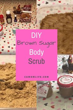 Make this incredible brown sugar scrub for yourself or give as a gift to a friend. Our recipe is good for four, 1 cup containers. all items are commly found in your pantry. #sugarscrub #brownsugarsrub #DIYbodyscrub