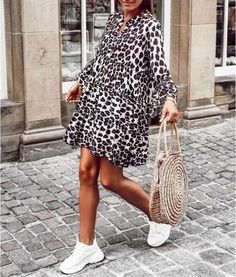 Leopard Print Dress Bohemian Style Dress Full Sleeves Dress, Bohemian Style Dresses, Spring Maxi Dress, Dress Party Night, Work Dresses For Women, Best Dresses, Dress Bohemian, Large Dress, Leopard Print Dress