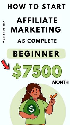 a woman holding a green bag with the words how to start affiliate marketing as complete beginner