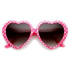 Womens Oversized Polk-Dot Heart Shaped Sunglasses Playful Heart-shaped Sunglasses With Uv Protection, Fun Heart-shaped Sunglasses With Heart Print, Fun Summer Sunglasses With Heart Print, Playful Heart-shaped Sunglasses With Gradient Lenses, Cute Heart-shaped Tinted Sunglasses, Fun Heart Print Sunglasses For Beach, Cute Heart Shaped Sunglasses With Uv Protection, Cute Heart-shaped Sunglasses With Uv Protection, Playful Heart-shaped Sunglasses For Beach