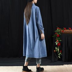 Item Code2297547980862Material96%CottonProduct Details:·Retro,Casual·Polo Collar·Solid Color·Big Pockets·Long SleeveOne Size(Fit for EU 38-40,US8-10,UK12-14,AU12-14,NZ12-14)Length: 105.00 cm/ 41.34 "Bust: 120.00 cm/ 47.24 "Shoulder: 56.00 cm/ 22.05 "Sleeve Length: 46.00 cm/ 18.11 "Arm: 44.00 cm/ 17.32 "The model height:5'4"/165cm,weight:110.2lb/50kgbust:81.5cm,waist:62cm,hips:91cmPS:1.The measurement is measured by hands,there will be 1 cm-3cm in error,hope you can understand.2.The product is taken in the bright light,there may be a little different in the color of the kind, please consult with the real products,and hope you can understand. Indigo Long Sleeve Denim Dress With Pockets, Blue Long-sleeved Denim Dress With Pockets, Blue Long Sleeve Denim Dress With Pockets, Blue Cotton Long Sleeve Denim Dress, Casual Long Blue Outerwear, Blue Long Sleeve Cotton Denim Dress, Fall Collared Blue Denim Dress, Casual Long Sleeve Denim Dress For Work, Casual Long Sleeve Denim Dress With Pockets