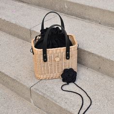 Wicker top handle basket with black leather handles and long adjustable strap, have inside cotton bag. It is carefully hand-made by local artisans. This fashionable, stylish and environmentally-friendly basket is perfect for everyday use or going out. Basket have fantastic proportions and handle that perfectly fit into your hand. Wicker basket can be ideal gift for your mum, sister or friend! Features: - a precisely handmade basket made in Lithuania - made from all-natural, eco-friendly and sust Chic Spring Beach Bag With Round Handle, Chic Crochet Bag With Leather Handles For Spring, Chic Spring Crochet Bag With Leather Handles, Trendy Basket-shaped Bucket Bag For Travel, Chic Summer Beach Bag With Round Handle, Casual Spring Basket Bucket Bag, Chic Crochet Bag With Top Handle For Summer, Chic Summer Crochet Bag With Top Handle, Chic Crochet Top Handle Bag For Summer