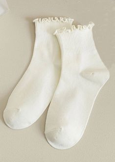 Ankle length socks with a frilly top for a little added flare to any outfit! One Size. 100% Cotton. White Frilly Socks, Ruffle Ankle Socks, Ankle Length Socks, Ruffle Socks, Frilly Top, Frilly Socks, Ruffled Socks, Ruffle Design, Sock Game