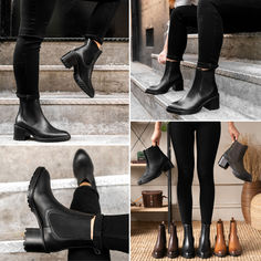 New Release — Black Leather! 🥊𝙏𝙝𝙚 𝙆𝙣𝙤𝙘𝙠𝙤𝙪𝙩 Chelsea Boot! The most comfortable 2.75" heel Chelsea ✔ Black Chelsea Boots, New Release, Chelsea Boot, Black Leather Boots, Leather Gloves, Leather Interior, Womens High Heels, Full Grain Leather, High Heel