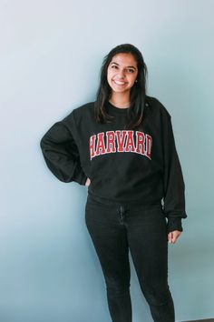 Pro-Weave Crewneck – The Harvard Shop Varsity Sweater, Rugby Shirt, Crew Sweatshirts, Show Off, Stripe Sweater, In Style, Hooded Sweatshirts, Bomber Jacket, Weaving