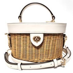 Used Coach Coach Handbag 1262 Natural White Rattan Leather Basket Bag Shoulder (Sku: Gzl13bot) === General === Brand : Coach === Design === Type : Handbag, Shoulder Bag Material : Leather Color : White Gender : Women === Size === Size (Hxwxd) : 12.5cm X 19cm X 9cm / 4.92'' X 7.48'' X 3.54'' === Included Items === Accessories : Shoulder Strap Accessories Notice : Before Purchasing, Please Refer To The Images Of The Accessories Included With The Item. === Condition === Condition : Used (Good) Rank White Rattan, Leather Basket, Coach Handbag, Basket Bag, Light Stain, White Material, Bag Shoulder, Coach Handbags, Lowest Price