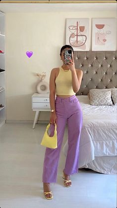 Looks Pinterest, Chique Outfits, Purple Pants, Purple Outfits, Looks Party, Causual Outfits