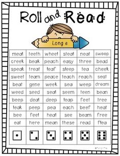 roll and read game with dices on it