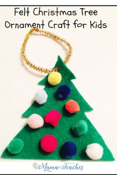 felt christmas tree ornament craft for kids