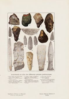 an old book with different types of rocks