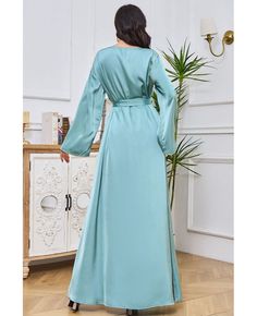 Get 10% off now! Buy modest long sleeves women muslim abaya party dress with sash at cheap price online. Free stable shipping and pro custom service since 2009. Solid Long Sleeve Maxi Dress For Eid, Solid Long Sleeve Dresses For Eid, Long Sleeve Satin Belted Dress, Elegant Long Sleeve Maxi Dress For Eid, Long Sleeve Satin Dress With Belt, Modest Long Sleeve Party Maxi Dress, Modest Long Sleeve Maxi Dress For Party, Elegant Belted Abaya, Formal Long Sleeve Maxi Dress For Eid