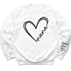 ❤️👩 Show your mama love with our Love Mama Heart Shirt personalized with your kid's name! 🌟 Perfect for expressing your affection for your little one! 😍 Soft Style Solid color: 100% Airlume combed and ring-spun cotton Heather Colors: 52% Airlume Combed and ring-spun cotton, 48% polyester Heather Sport colors: 60/40 polyester/cotton 100% No Sweatshops & Eco-Friendly Production For different Mother's Day t-shirt designs, please take a look at our Mother's Day collection. https://www.greatwoodboutique.com/collections/mothers-day-tee-shirts Casual Tops With Custom Text For Personalized Gift, Personalized Crew Neck Top, Personalized White Cotton Top, Customizable Casual Tops For Personalized Gifts, Customizable Crew Neck Top For Personalized Gift, Personalized Long Sleeve Tops With Custom Text, Custom Text White Tops For Mother's Day, Personalized Long Sleeve Casual Tops, Personalized Casual Long Sleeve Tops