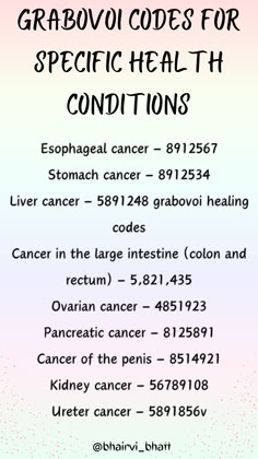 a poster with the words gravy code for specific health conditions