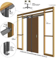 the diagram shows how to install sliding glass doors