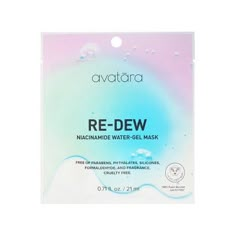 Avatara Niacinamide Water Gel Face Mask - 0.71oz Nice Skincare Masks, Skincare Facemasks Cheap, Skin Dehydration, Compressed Skin Care Mask Sheets, Blue Facemask Skincare, Gel Face Mask, Raspberry Ketones, Blue Face Mask, Face Sheet Mask