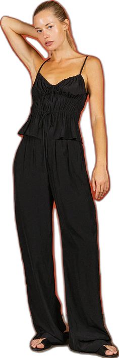 Black Viscose Wide Leg Pants, Black Viscose Wide Leg Bottoms, Black Wide Leg Viscose Pants, Black Viscose High-waisted Pants, Black High-waisted Viscose Pants, Black High-waisted Viscose Bottoms, Chic Black Viscose Wide Leg Pants, Versatile Black Viscose Bottoms, Casual Black Viscose Wide Leg Pants