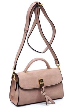 Twist Lock Flap Satchel Crossbody Bag Faux vegan leather Turn-lock & Zip top closure Gold-tone hardware Detachable shoulder strap L 8 * H 4.4 * W 3.1 (2 D) Everyday Flap Satchel Bag With Gold-tone Hardware, High-end Satchel Flap Bag With Gold-tone Hardware, Versatile Satchel Flap Bag With Gold-tone Hardware, Beige Satchel Shoulder Bag With Turn-lock Closure, Pink Satchel Flap Bag With Gold-tone Hardware, Blue Jean Romper, Mini Jumpsuit, Wrap Shoes, Novelty Socks