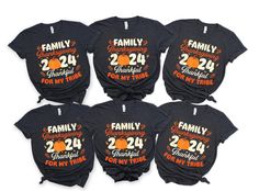 four family matching shirts with the number twenty two and an orange pumpkin for my three